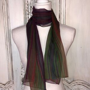 Sheer No Tags Lovely Color Combo Stripes Scarf